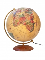 Глобус Земли Антик рельефный с подсветкой, диаметр 32 см.