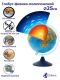 Интерактивный глобус Земли 2в1 рельефный с двойной системой подсветки (от батареек и USB) D=25см.