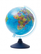 Глобус мира политический рельефный с подсветкой от батареек D=25см.
